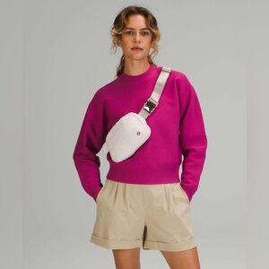 Lululemon Cream/Brown Sherpa Fleece Everywhere Belt Bag 1L Crossbody Travel